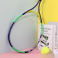 Ensemble de raquettes de tennis junior en alliage d'aluminium avec cordage en nylon pour enfants, 21, 23, 25 pouces, ultra-légères, kit de rebond pour entraînement solo