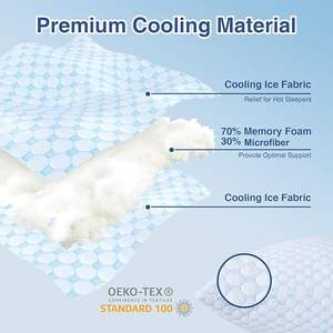 <span class=keywords><strong>Oreiller</strong></span> en mousse à mémoire de forme bleu rafraîchissant avec un design respirant au toucher <span class=keywords><strong>frais</strong></span> pour les personnes qui ont chaud pendant leur sommeil, utilisation estivale - Product Image 3