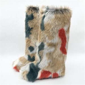 Bottes de neige chaudes et fourrées pour femmes, grande taille 44, à tige haute, semelle épaisse, anti-dérapantes, hauteur genou, chaussures d'hiver - Product Image 2
