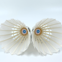 Volant de badminton en plumes d'oie, usage professionnel pour tournoi, modèle G8, durable, blanc naturel