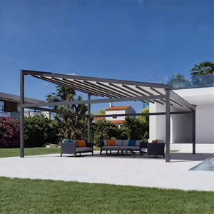 Auvent rétractable motorisé pour extérieur en PVC, pergola avec cadre thermolaqué pour utilisation dans les restaurants - Product Image 1