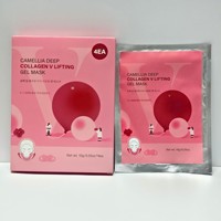 Masque facial en hydrogel au collagène CAMELLIA en forme de V, amincissant, anti-âge, nourrissant, hydratant, pour le modelage du visage en V, lifting du visage
