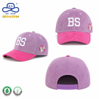Topi Baseball Custom Dua Warna Bahan Katun Twill Premium dengan Bordir Gambar Tangan dan Bordir 3D Puff Logo Umum OEM