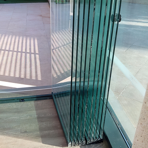 Bên ngoài không thấm nước ban công Patio không khung trượt xếp chồng Cửa Di chuyển Swing kính phân vùng Rèm tường Bifold cửa - Product Image 3