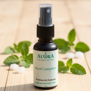 AUORA 30ml Désodorisant d'ambiance liquide naturel premium au basilic et camphre, à base d'huiles essentielles, longue durée, étiquette personnalisée, plus de 100 parfums - Product Image 1