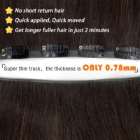 Extensiones de Cabello con Clip, Invisibles, Sin Costuras, con Trama de Piel PU, Doble Trama, Cabello Humano Natural Sin Procesar