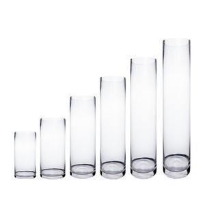 <span class=keywords><strong>Grand</strong></span> <span class=keywords><strong>vase</strong></span> <span class=keywords><strong>en</strong></span> <span class=keywords><strong>verre</strong></span> <span class=keywords><strong>transparent</strong></span>, hauteur 50 cm, diamètre 25 cm, design moderne fait à la main, Chine, bambou porte-bonheur, lys, <span class=keywords><strong>cylindrique</strong></span>, droit - Product Image 1
