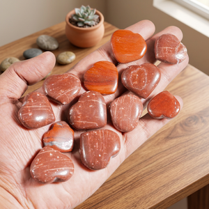Cœurs miniatures en jaspe rouge poli, écologiques, pour l'amour véritable, la décoration intérieure et la méditation – Vente chaude - Product Image 3