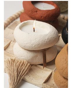 Bougie parfumée artisanale créative transfrontalière en cire de sable colorée et ciment, en forme de <span class=keywords><strong>galet</strong></span>, pour l'artisanat et la décoration intérieure - Product Image 6