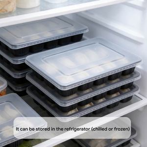 Plateau <span class=keywords><strong>à</strong></span> raviolis en PP de qualité alimentaire <span class=keywords><strong>à</strong></span> 10 compartiments avec couvercles supérieur et inférieur pour la vente en supermarché, logo personnalisable - Product Image 2