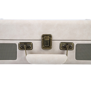 Enceinte externe créatif en cuir, style boîte en cuir litchi, haut-parleurs stéréo à 3 vitesses, plateau tournant, lecteur d'enregistrement en vinyle - Product Image 6