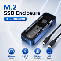 Carcasa de Doble Bahía para SSD M.2 NVMe/SATA, USB-C 20Gbps, Compatible con 2x8TB 2230/2280SSD, Carcasa de Aluminio, RTL9220 para Windows/Mac/Linux/Android