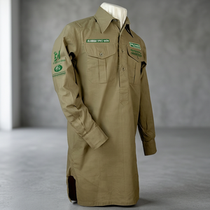 Men's Customizable 100% Cotton Satin Eco-Friendly Vintage Oversize Outdoor Reproduction of the German Services Shirts - Product Image 3