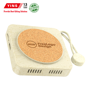 Altoparlante Wireless Magnetico Portatile Ecologico in Paglia di Grano e Sughero, Design Adesivo <span class=keywords><strong>per</strong></span> Mini Frigo, Logo Personalizzato, Regalo Promozionale di Tendenza - Product Image 4
