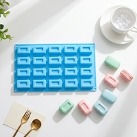 Moule en silicone bleu carré écologique jetable, compatible micro-ondes et congélateur, pour glace et gâteaux