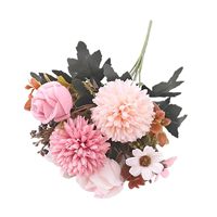 Bunga Buatan Bola Peony Bunga Daisy Krisan Karangan Bunga Pernikahan Natal Wisuda Buatan Tangan Simulasi Tinggi