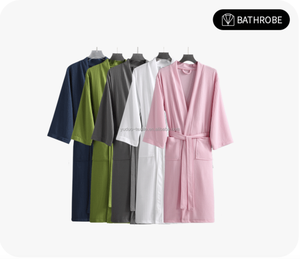 Hotel Spa100% Cotton Bath <strong>Robes</strong> Solid <strong>Waffle</strong> Women Bathrobes and <strong>Men</strong> Sleepwear Custom logo - Product Image 2