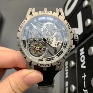 Mechanische Horloges Luxe Heren Horloges R D Tourbillon Kronkelende Titanium Case Duits Rubberen Band Nauwkeurige Tijdwaarneming