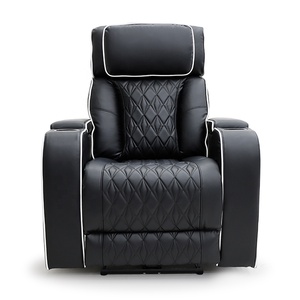เก้าอี้ปรับเอนไฟฟ้าหนังแท้สไตล์โมเดิร์น Geeksofa สำหรับร้านเสริมสวย พร้อมที่วางแขนและที่วางแก้ว สำหรับห้องนั่งเล่น - Product Image 2