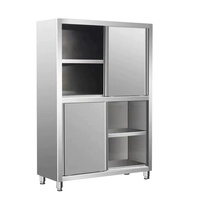Table de travail en acier inoxydable pour hôtel et restaurant avec armoire de rangement pour cuisine commerciale