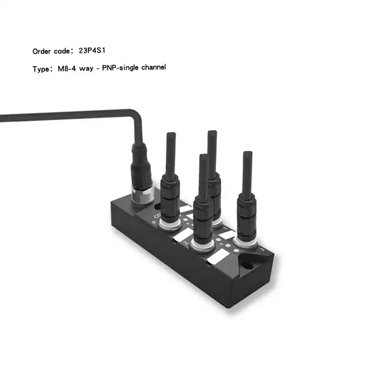 FASプラスチックジャンクションボックスIP673ピン4ウェイM8ディストリビューター端子ジャンクションボックスLEDコネクタシングルチャネルPNP