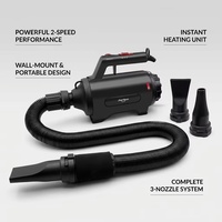Sèche-cheveux pour animaux Shernbao SMD06 portable, 2 vitesses, alimenté par batterie, 1500W |   Conception murale |   Tuyau de 40 mm, 3 buses |   110-240V