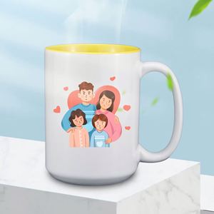 Tasses blanches en céramique de 15 oz, revêtement céramique, pour impression par sublimation DIY - Product Image 2