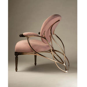 Mobilier contemporain élégant <span class=keywords><strong>Fauteuil</strong></span> d'Appoint pour Salon en Laiton Bronze <span class=keywords><strong>Fauteuil</strong></span> d'Appoint Unique en Velours Rembourrage Papillon pour la Maison - Product Image 5