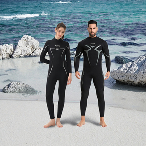 Traje de neopreno completo transpirable de neopreno unisex de 3mm con logotipo frontal, manga larga, cremallera trasera para buceo, surf, esnórquel - Product Image 3