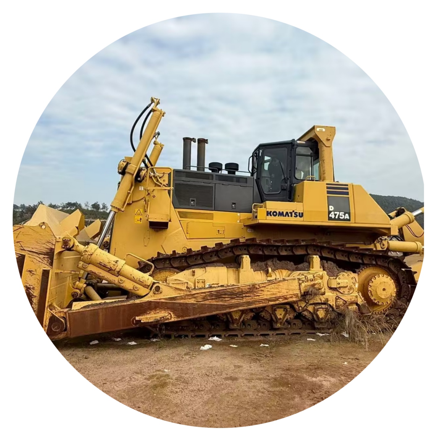 Miniature Komatsu D475A Dozer Avec Ripper Shinsei 1:48 - Neuf