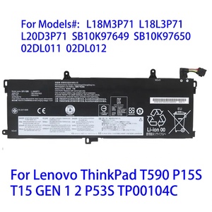 Batterie d'ordinateur portable L18M3P71 L18L3P71 pour <span class=keywords><strong>Lenovo</strong></span> ThinkPad T590 <span class=keywords><strong>P15S</strong></span> T15 GEN 1 2 P53S TP00104C 11.52V 57WH - Product Image 2