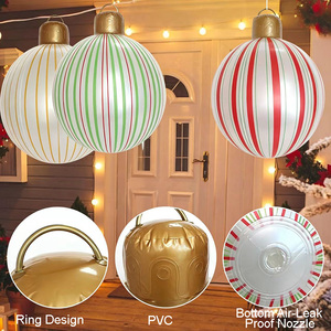 Ballons gonflables géants en PVC <span class=keywords><strong>de</strong></span> 40 cm et 50 cm avec poignée en anneau, décorations <span class=keywords><strong>de</strong></span> Noël gonflables pour la cour, l'intérieur et l'extérieur - Product Image 2