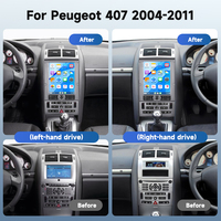 Hikity Radio mobil 9.7 "untuk Peugeot 407 2004-2011 Android 2 + 64G layar vertikal CarPlay nirkabel/Android Auto GPS WiFi grosir