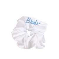 Chouchous en satin de couleur unie de haute qualité pour femmes, avec grande broderie, pour le quotidien, vente en gros