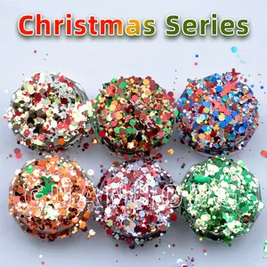 New Arrival Glitter Powder For Christmas Decoration Nail Art Mixed Snowflake Shaped Trees Sequin Factory Wholesale Sample Free