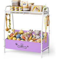 Panier à jouets pour animaux de compagnie avec organisateur de rangement pour trucs pour chiens, coffre à jouets pour chien chat, essentiels pour chiens pour accessoires pour animaux de compagnie