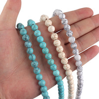 Vente chaude 6-10mm Multicolore Forme Ronde Turquoise Artificielle Perles En Vrac Accessoires Perles De Pierre pour La Fabrication De Bijoux