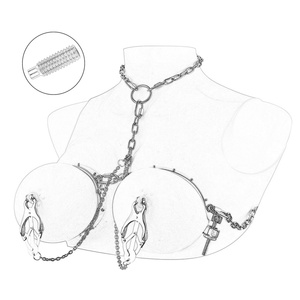 QK-W8134 Adult SM Products Nipple Clamp with Restraint Device Double Clamp Female Nipple Clamp - Product Image 1