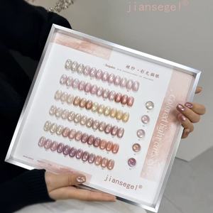ZRKGEL - Set <span class=keywords><strong>de</strong></span> 24 Esmaltes <span class=keywords><strong>de</strong></span> Uñas en Gel con Efecto Ojo <span class=keywords><strong>de</strong></span> Gato, Color Rosa Brillante, para Verano, Marca Privada, Sin HEMA ni TPO, Magnético, UV, para Salón - Product Image 1