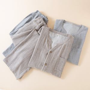 Nouvel ensemble de <span class=keywords><strong>pyjama</strong></span> pour <span class=keywords><strong>homme</strong></span> en couleur unie, ensemble de <span class=keywords><strong>pyjama</strong></span> léger printemps-automne-été, ensemble pour couple - Product Image 2