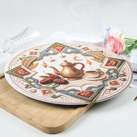 StarLuckINT Nouveau Design Assiette de Présentation 13'' en Plastique PP Peint par Pulvérisation pour Événements Festifs, Vaisselle Élégante, Décoration pour Mariages et Fêtes