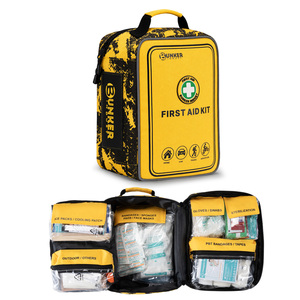 BUNKER INDUST Trousse de premiers soins de 520 pièces pour le camping en plein air, survie, trousse <span class=keywords><strong>médicale</strong></span> IFAK, sac d'urgence en polyester 1000D, bande réfléchissante - Product Image 1