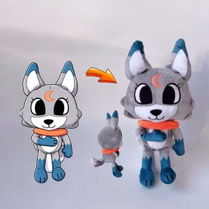 Uyeah Muñeco de lobo de peluche suave personalizado OEM con gorro, súper suave, lindo, de algodón, estilo anime, juguete de perro de peluche, con logotipo personalizado, regalo de marca, juguete de peluche de animal - Product Image 1