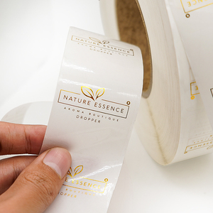 Can Add Logo Clear Vinyl Custom Transparent Gold Foil Cosmetic Bottle Label Stickers - Product Image 1