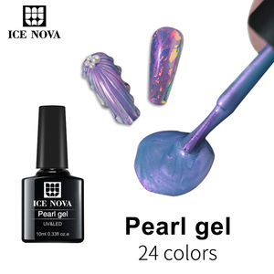 ICE NOVA Pearl Gel Polish Nuevo 10ml/15ml/1kg Suministros <span class=keywords><strong>de</strong></span> gel para uñas a granel OEM Etiqueta privada Logotipo personalizado Hema Free 24 colores Blanco leche - Product Image 6
