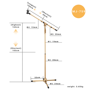 MJ-759 nhà sản xuất vàng <span class=keywords><strong>Microphone</strong></span> đứng có thể điều chỉnh ổn định <span class=keywords><strong>Microphone</strong></span> đứng - Product Image 2