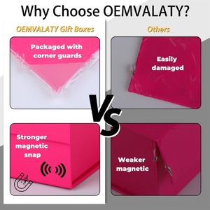 La caja de regalo rosa brillante con tapa es ideal para regalar y se puede personalizar según necesidades específicas. - Product Image 5