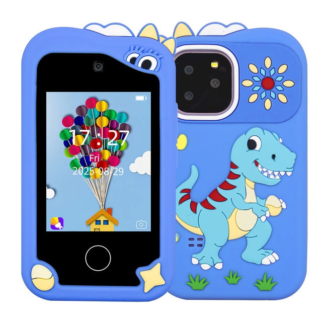 Educational Learning Toy Phone Touch Screen Kids Dual Camera Portable Mini Cell Phone with CMOS Sensor MP3 Music Player Age 3-6