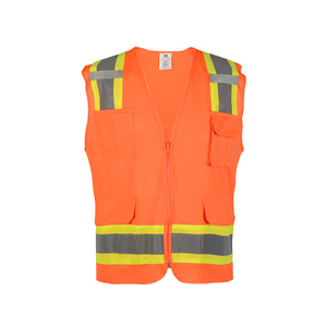 CITICITY เสื้อกั๊กนิรภัยโพลีเอสเตอร์ Ansi Class2 สีส้มความละเอียดสูงสะท้อนแสงได้สูง - Product Image 1