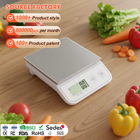 Báscula de Cocina Digital Electrónica Multifunción de Acero Inoxidable, Balanza para Pesar Alimentos de 5 kg de Precisión, Báscula para Cocinar y Hornear con Pantalla LCD